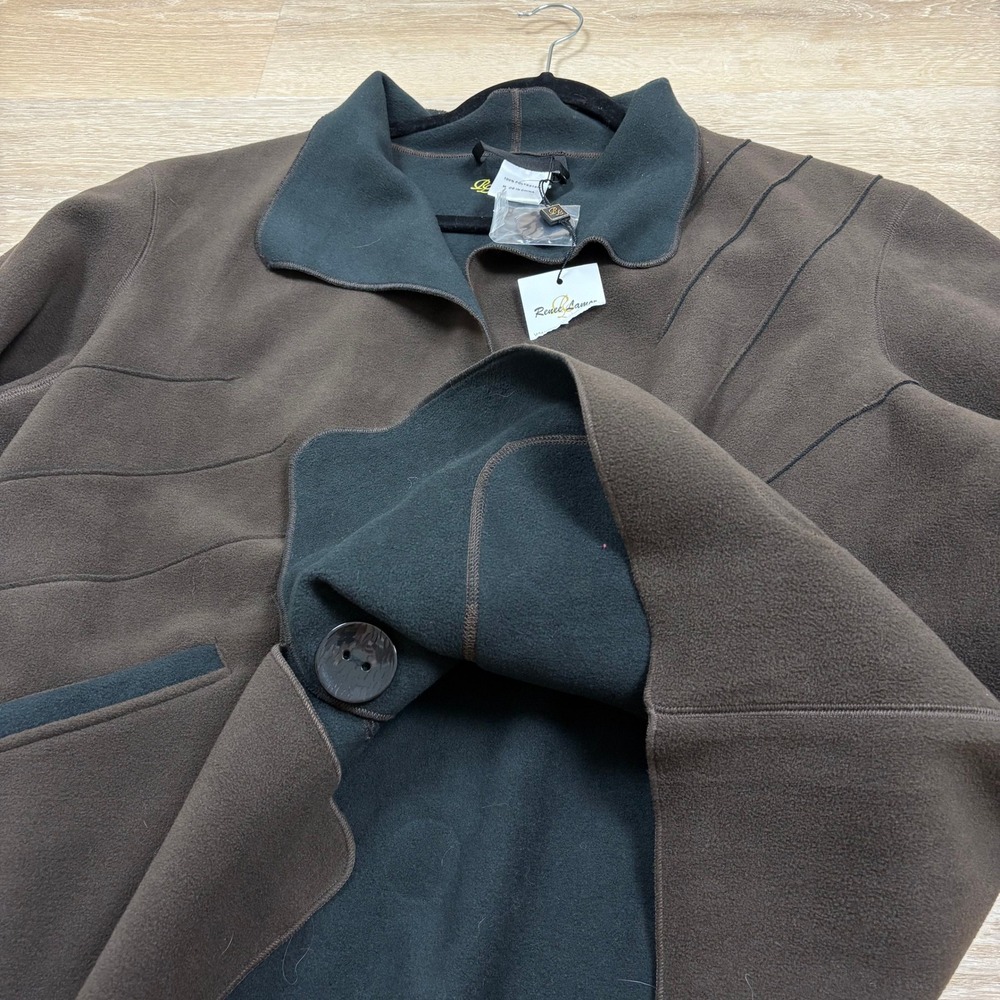NWT Renee Lamor Reversible Fleece Jacket Women's‎ Large Color Black/Brown - Picture 3 of 5
